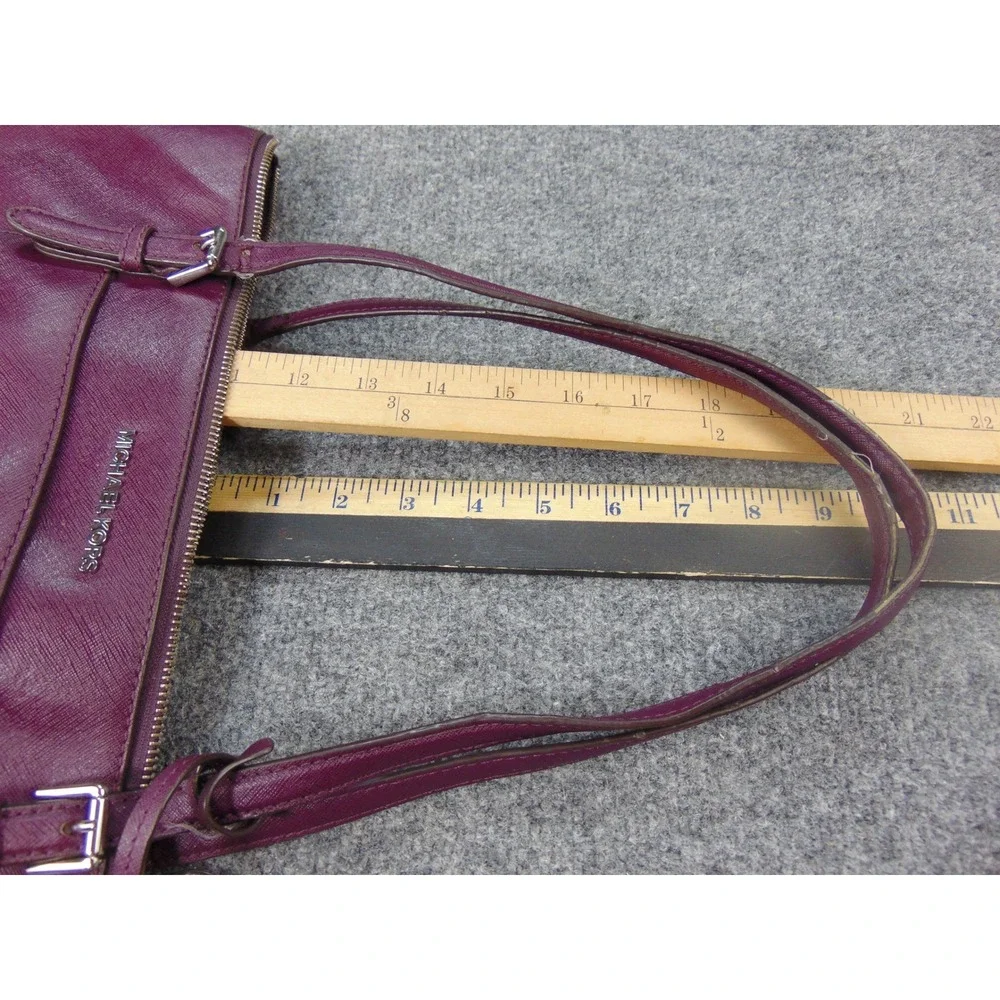 Michael‎ Kors Jet Set Tote Bag Saffiano Leather Plum Purple Zipper Closure MK